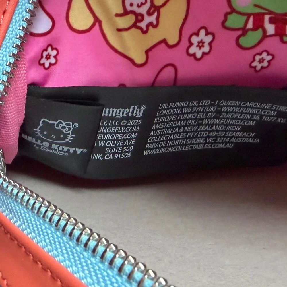 Loungefly Sanrio Hello Kitty Tiny Chum Sherpa Mini Backpack Blue Orange NEW
